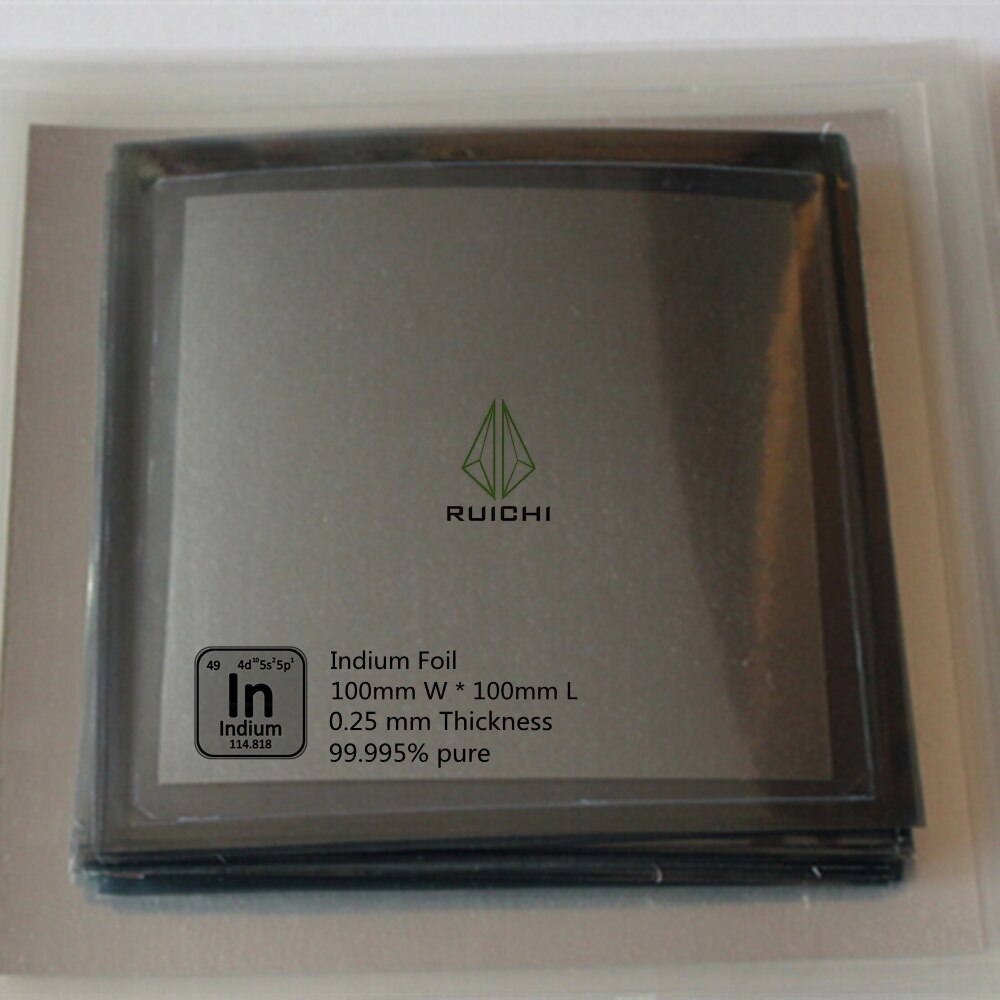 Indium Foil Various Custom Made Size 99.995% Pure Indium Metal Foil Sheet