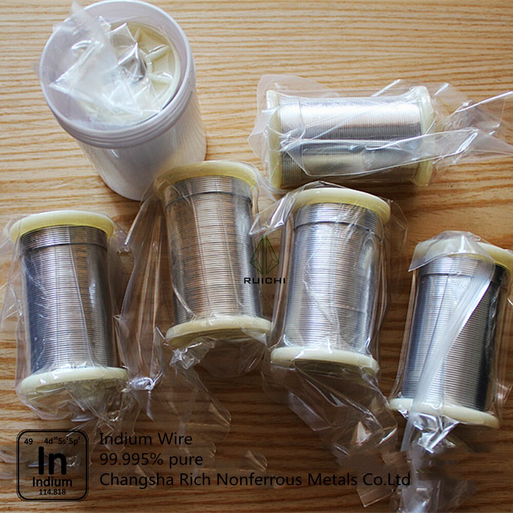 Indium Wire with 3mm, 4mm, 5mm diameter Indium Metal Wire 99.995% pure