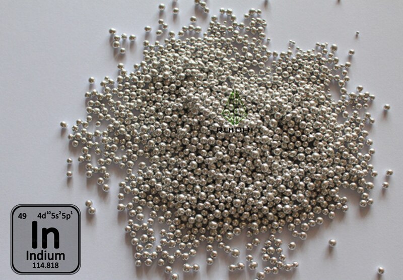 Indium Shot 99.995% Purity 1000g Indium Granule Indium Shot element 49 Indium Metal Ball
