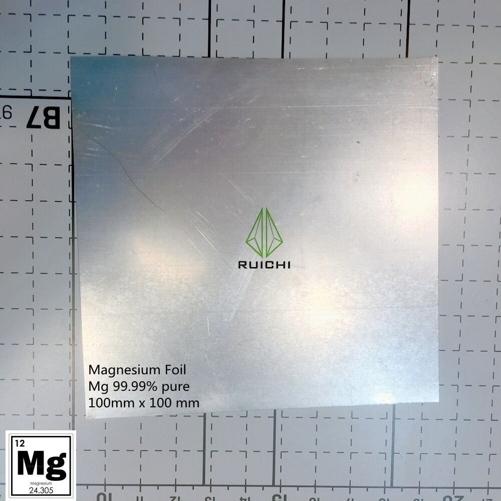 Pure Magnesium Foil Sheet, Mg 99.99%, 0.5x 100 x 100 mm/pc.
