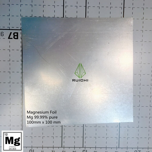 Pure Magnesium Foil Sheet, Mg 99.99%, 0.5x 100 x 100 mm/pc.