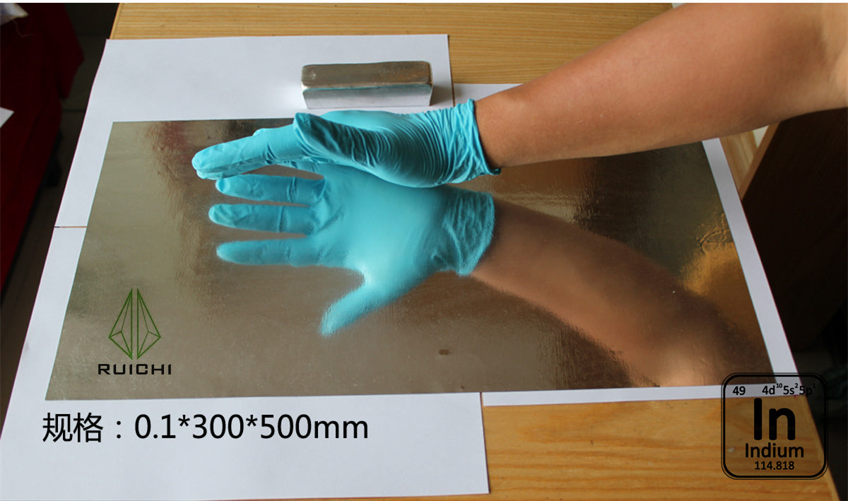 0.05mm Thickness Indium Foil Metal Sheet 99.995% Pure