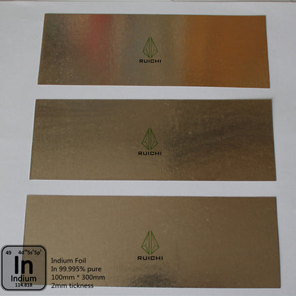 0.05mm Thickness Indium Foil Metal Sheet 99.995% Pure