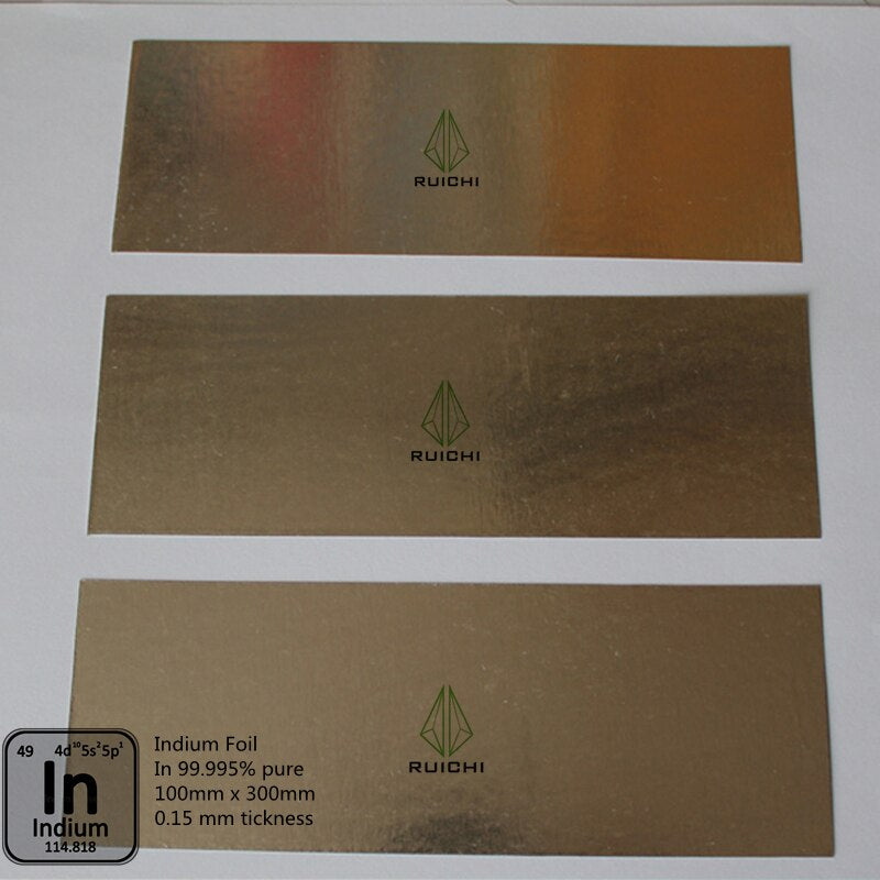 0.15mm Thickness Indium Foil Metal Sheet 99.995% Pure
