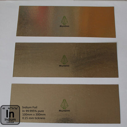0.15mm Thickness Indium Foil Metal Sheet 99.995% Pure