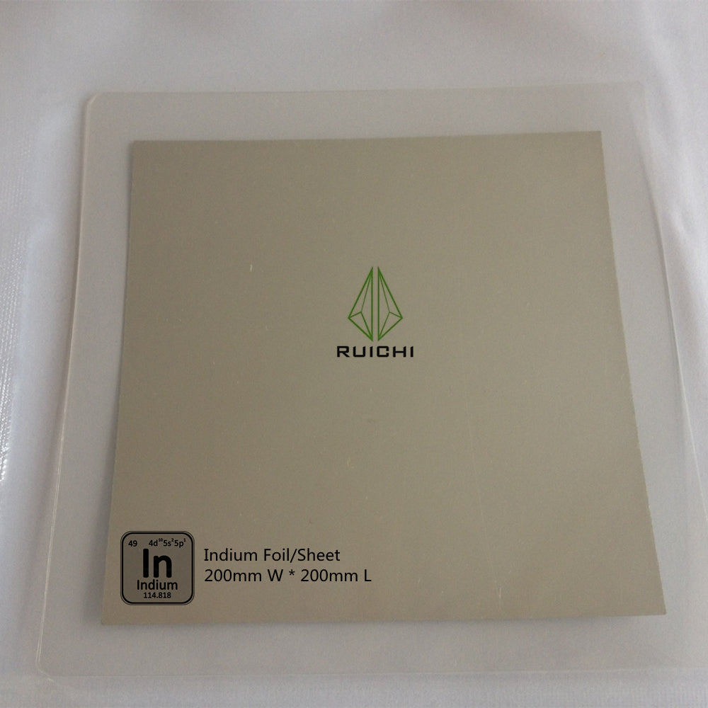 0.1mm Thickness Indium Foil Metal Sheet 99.995% Pure