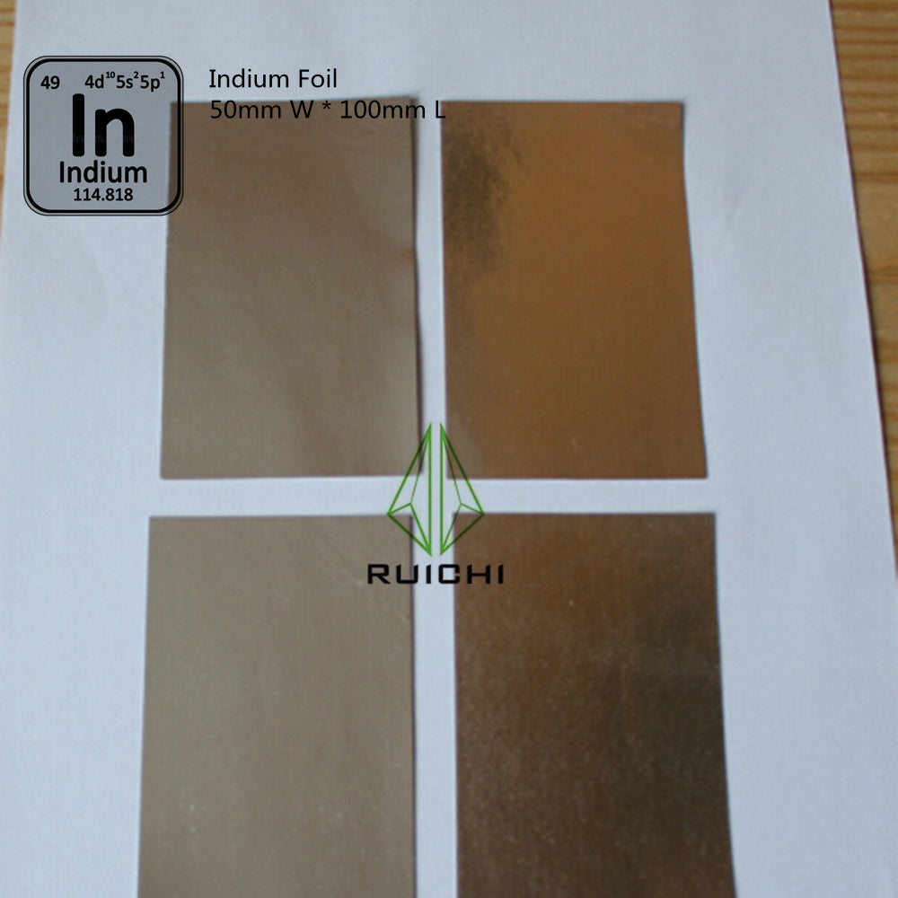 0.1mm Thickness Indium Foil Metal Sheet 99.995% Pure