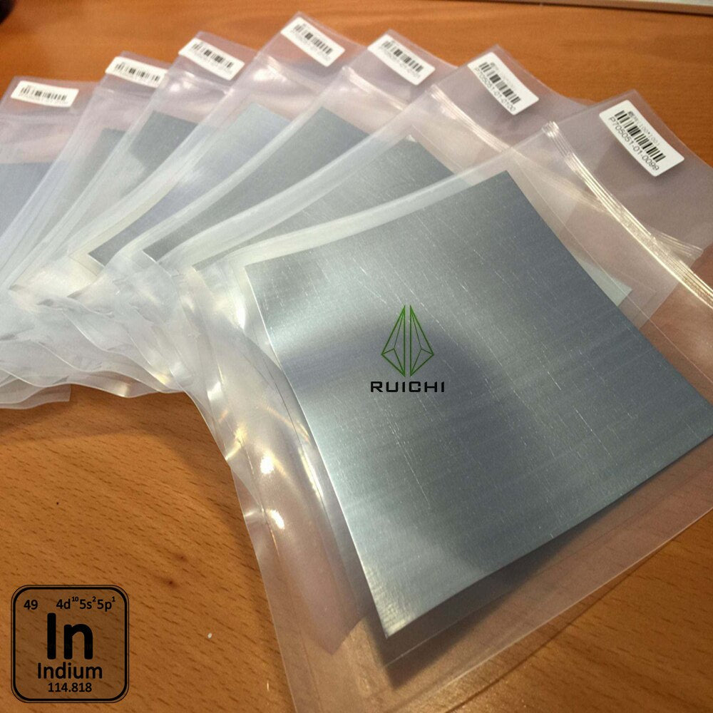 0.05mm Thickness Indium Foil Metal Sheet 99.995% Pure