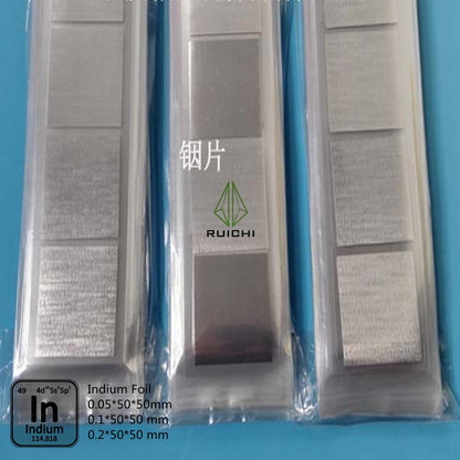 0.1mm Thickness Indium Foil Metal Sheet 99.995% Pure