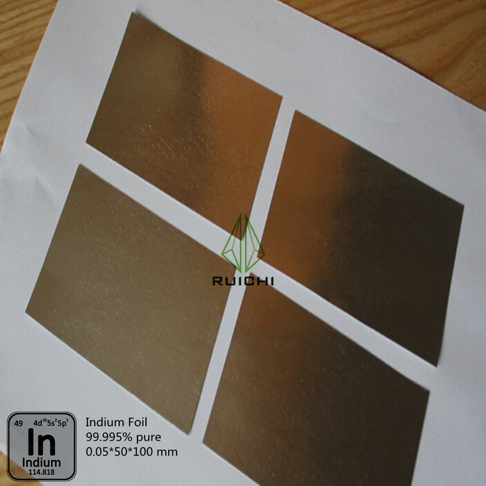 0.05mm Thickness Indium Foil Metal Sheet 99.995% Pure