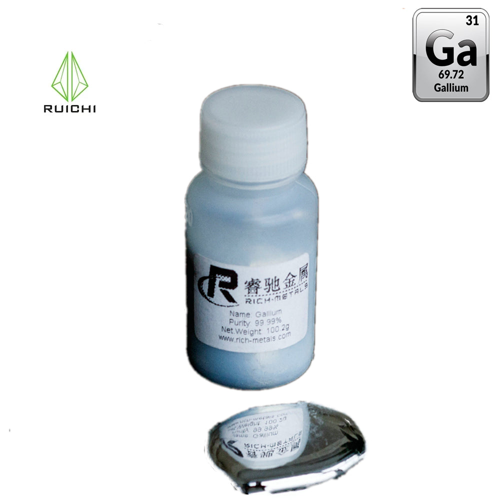 Gallium Metal 99.99% in pot of 5g 7.5g 10g 15g 20g 25g 40g 50g 60g 100g 200g 250g 500g 1000g